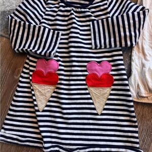 Striped Dress with heart Ice Cream Cone Patches 18-24 month